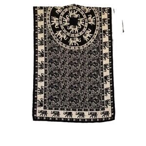 lrsm & hnos elephant scarf wrap tapestry silver metallic threading